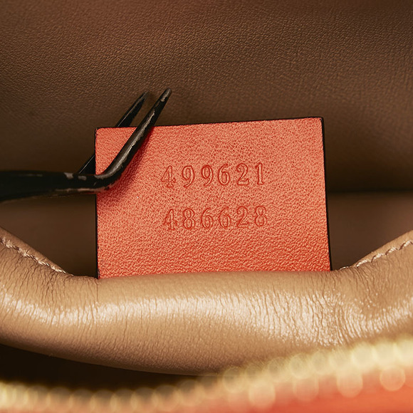 Gucci Python Double G Shoulder Bag Orange Python Leather - Picture 8 of 10